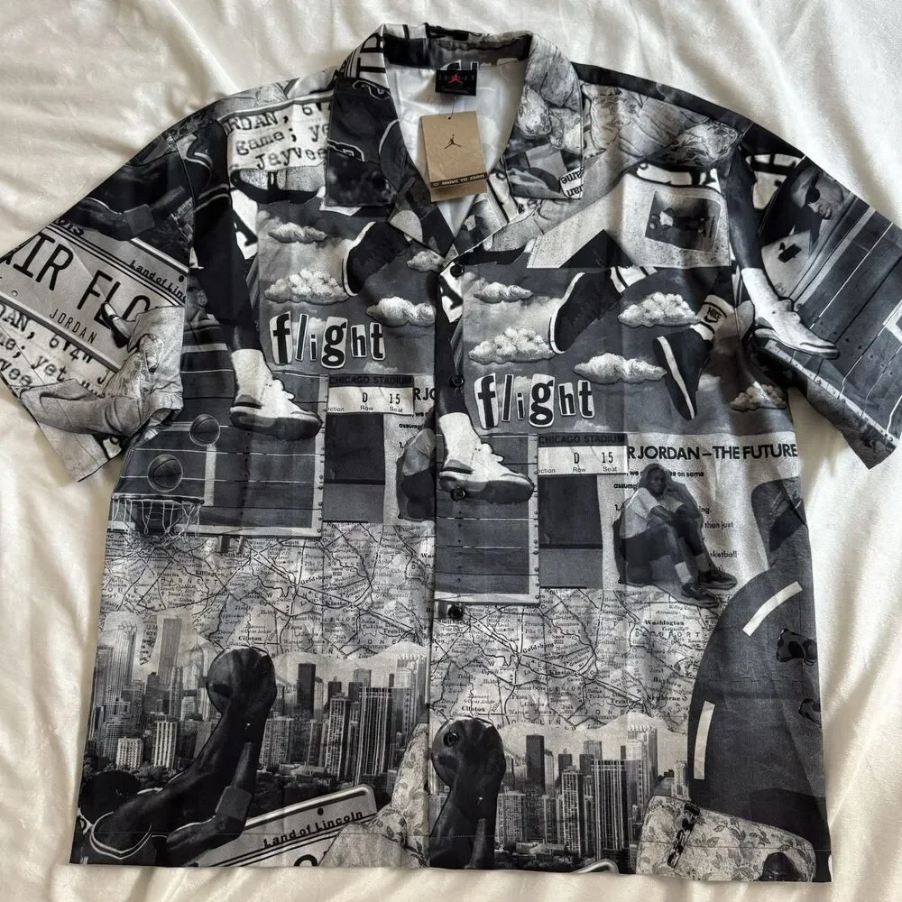 Air Jordan Essentials Printed AOP Button Down Camp Shirt